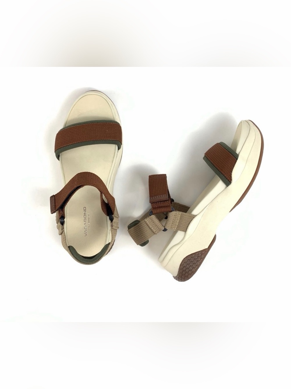 Vagabond Lori platform sandals, brown and cream, size 9